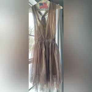 Ark & Co. Sleeveless Tulle Dress in Chocolate | S EUC